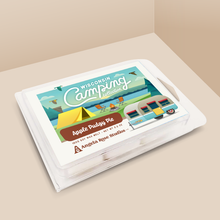 Load image into Gallery viewer, Apple Pudgy Pie soy wax melt with 6 cubes, from the Wisconsin Camping Collection by Angela Rose Studios.