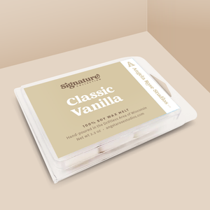 Classic Vanilla soy wax melt with 6 cubes, from the Signature Collection by Angela Rose Studios.