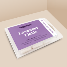 Load image into Gallery viewer, Lavender Fields soy wax melt with 6 cubes, from the Signature Collection by Angela Rose Studios.