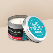 Load image into Gallery viewer, Mint Chocolate Cookie soy candle in a 4 oz travel tin, from the Daily Scoop Collection by Angela Rose Studios. An officially licensed product, made in collaboration with the Wisconsin Union.