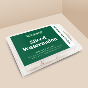 Sliced Watermelon soy wax melt with 6 cubes, from the Signature Collection by Angela Rose Studios.
