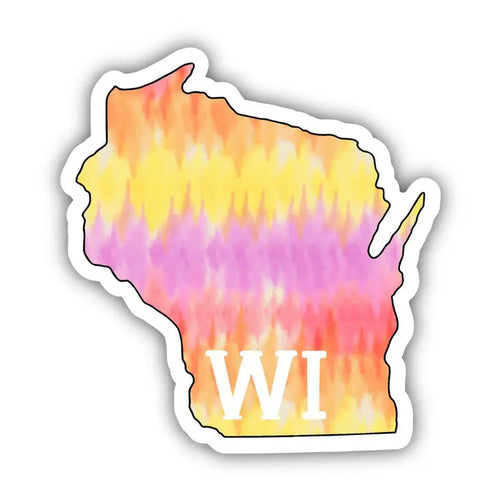 Wisconsin Tie Dye Stripes Sticker